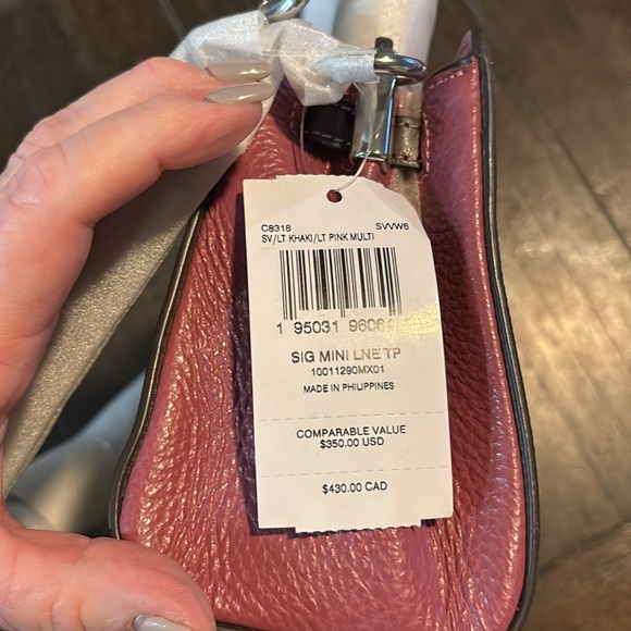 SOLD ‼️NWT Coach signature Mini LNE tote - Picture 4 of 11